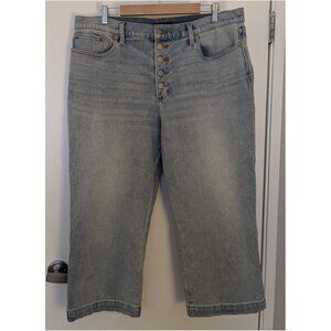 Lucky Brand Mid Rise Crop Wide Leg Jean 16/33